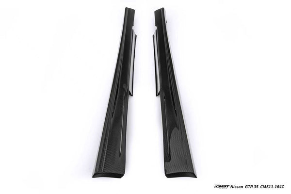 Nissan GTR R35 CBA DBA EBA 2008 2009 2010 2011 2012 2013 2014 2015 2016 2017 2018 2019 2020 2021 2022 2023 2024 with Aftermarket Parts - 2024 NISMO Style Side Skirts Carbon Fiber / FRP from CMST Tuning