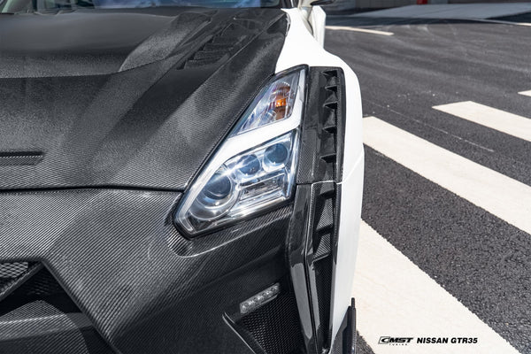 Nissan GTR R35 CBA DBA EBA 2008 2009 2010 2011 2012 2013 2014 2015 2016 2017 2018 2019 2020 2021 2022 2023 2024 with Aftermarket Parts - HORIZON Front Fenders Carbon Fiber / FRP from CMST Tuning