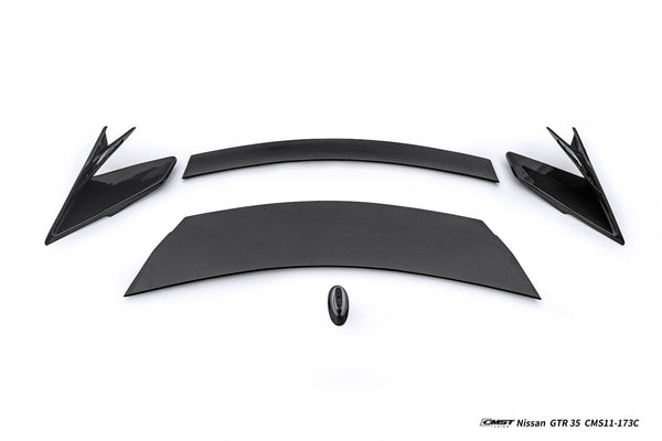 Nissan GTR R35 CBA DBA EBA 2008 2009 2010 2011 2012 2013 2014 2015 2016 2017 2018 2019 2020 2021 2022 2023 2024 with Aftermarket Parts - HORIZON Rear Spoiler Carbon Fiber / FRP from CMST Tuning
