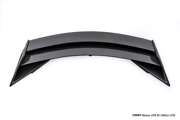 Nissan GTR R35 CBA DBA EBA 2008 2009 2010 2011 2012 2013 2014 2015 2016 2017 2018 2019 2020 2021 2022 2023 2024 with Aftermarket Parts - HORIZON Rear Spoiler Carbon Fiber / FRP from CMST Tuning