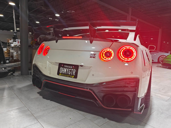 Nissan GTR Nismo T-Spec Black Edition Track Edition Premium Pure 2008 2009 2010 2011 2012 2013 2014 2015 2016 2017 2018 2019 2020 2021 2022 2023 (2017+ rear bumper is required for 2008 2009 2010 2011 2012 2013 2014 2015 2016 model year) with Aftermarket Parts - Nismo Style Rear Bumper & Diffuser Carbon Fiber / FRP / PP from CMST Tuning