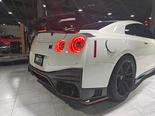 Nissan GTR Nismo T-Spec Black Edition Track Edition Premium Pure 2008 2009 2010 2011 2012 2013 2014 2015 2016 2017 2018 2019 2020 2021 2022 2023 (2017+ rear bumper is required for 2008 2009 2010 2011 2012 2013 2014 2015 2016 model year) with Aftermarket Parts - Nismo Style Rear Bumper & Diffuser Carbon Fiber / FRP / PP from CMST Tuning