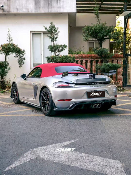 Porsche 718 718 Cayman Boxster Base S T GTS GT4 Spyder 2017-ON with Aftermarket Parts - V1 Style Side Skirts Carbon Fiber / FRP from CMST Tuning
