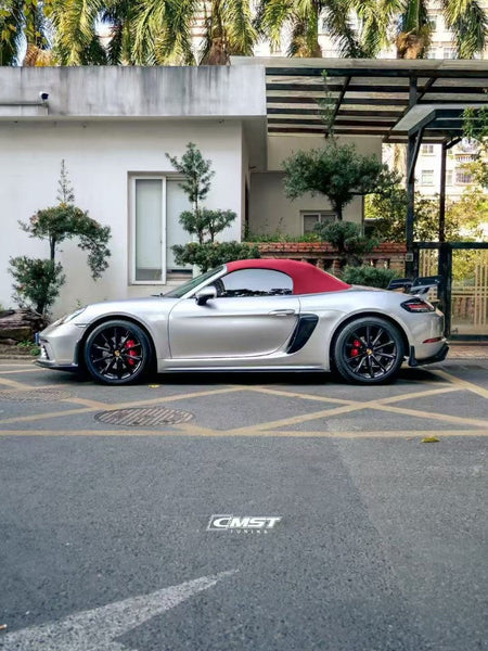 Porsche 718 718 Cayman Boxster Base S T GTS GT4 Spyder 2017-ON with Aftermarket Parts - V1 Style Side Skirts Carbon Fiber / FRP from CMST Tuning