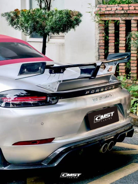 Porsche 718 Cayman Boxster Base S T GTS 2017-ON with Aftermarket Parts - V1 Style Rear Diffuser Carbon Fiber / FRP from CMST Tuning