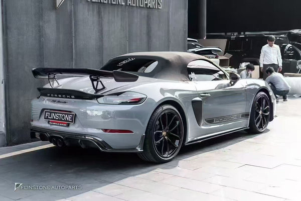 Porsche 718 Cayman Boxster Base S T GTS 2017-ON with Aftermarket Parts - V1 Style Rear Diffuser Carbon Fiber / FRP from CMST Tuning