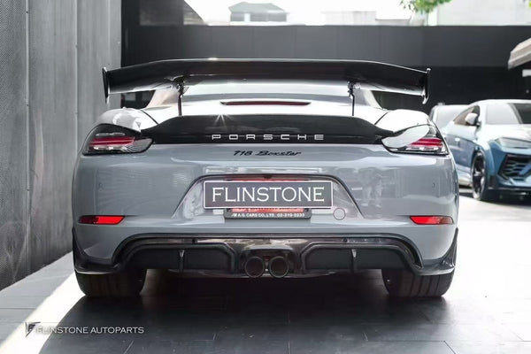 Porsche 718 Cayman Boxster Base S T GTS 2017-ON with Aftermarket Parts - V1 Style Rear Diffuser Carbon Fiber / FRP from CMST Tuning