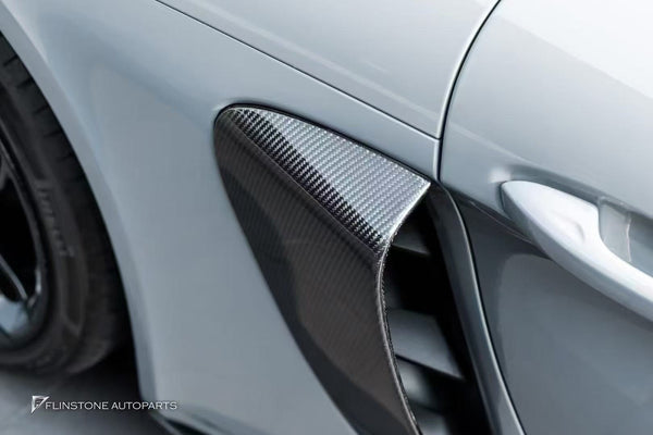 Porsche 718 Cayman Boxster Base S T GTS GT4 Spyder 2017-ON with Aftermarket Parts - Side Vents Carbon Fiber / FRP from CMST Tuning