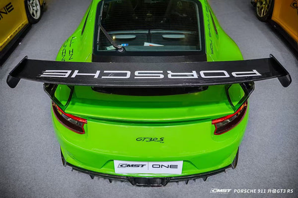 Porsche 991.2 911 GT3RS 2017 2018 2019 with Aftermarket Parts Rear Spoiler Side Blades Carbon Fiber / FRP from CMST Tuning