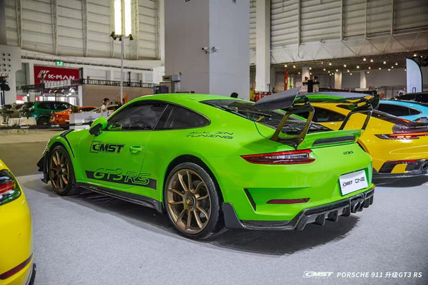 Porsche 991.2 911 GT3RS 2017 2018 2019 with Aftermarket Parts Rear Spoiler Side Blades Carbon Fiber / FRP from CMST Tuning