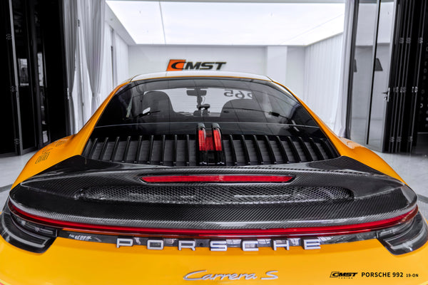 Porsche 911 992 992.1 Carerra Base/S/T/4/4S/Targa 4/Targa 4S/GTS 2020 2021 2022 2023 2024 with Aftermarket Parts - Rear Spoiler Pre-preg Carbon Fiber / FRP from CMST Tuning