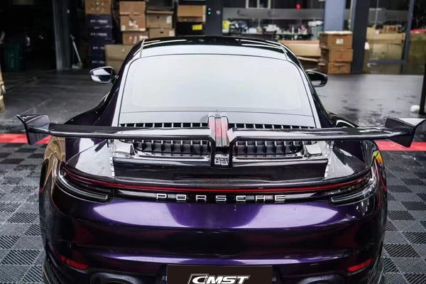 Porsche 911 992 992.1 Carerra Base/S/T/4/4S/Targa 4/Targa 4S/GTS 2020-2024 with Aftermarket Parts - V1 Style Carbon Fiber & FRP Rear Spoiler from CMST Tuning