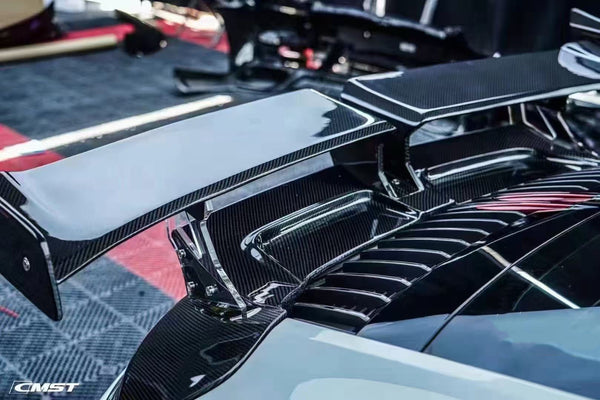 Porsche 911 992 992.1 Carerra Base/S/T/4/4S/Targa 4/Targa 4S/GTS 2020-2024 with Aftermarket Parts - V1 Style Carbon Fiber & FRP Rear Spoiler from CMST Tuning