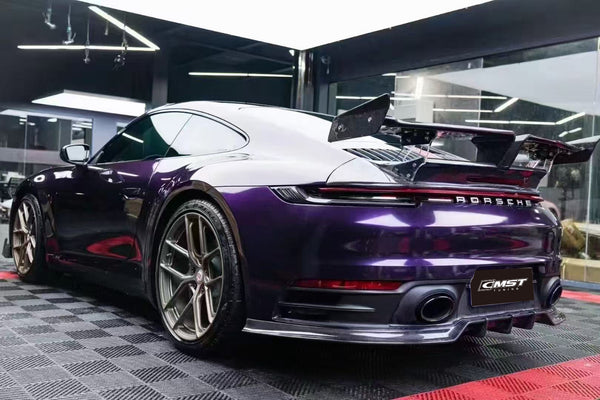 Porsche 911 992 992.1 Carerra Base/S/T/4/4S/Targa 4/Targa 4S/GTS 2020-2024 with Aftermarket Parts - V1 Style Carbon Fiber & FRP Rear Spoiler from CMST Tuning