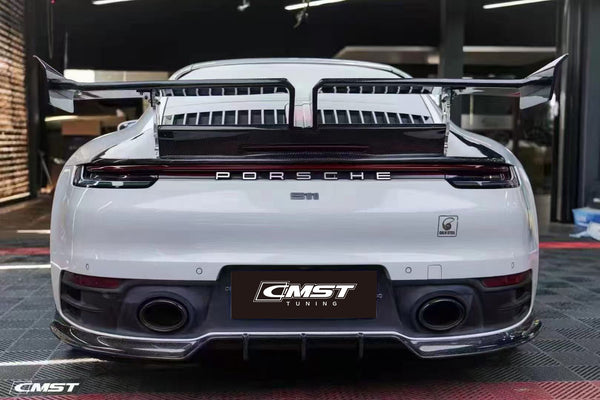 Porsche 911 992 992.1 Carerra Base/S/T/4/4S/Targa 4/Targa 4S/GTS 2020-2024 with Aftermarket Parts - V1 Style Carbon Fiber & FRP Rear Spoiler from CMST Tuning