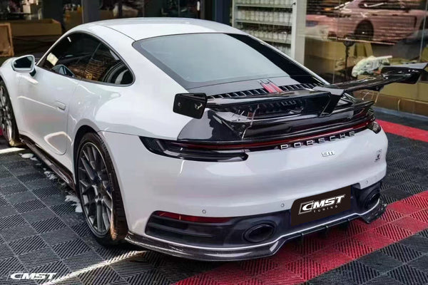 Porsche 911 992 992.1 Carerra Base/S/T/4/4S/Targa 4/Targa 4S/GTS 2020-2024 with Aftermarket Parts - V1 Style Carbon Fiber & FRP Rear Spoiler from CMST Tuning