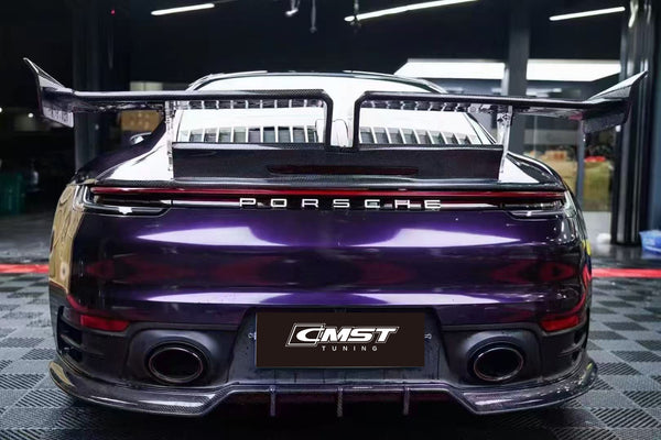 Porsche 911 992 992.1 Carerra Base/S/T/4/4S/Targa 4/Targa 4S/GTS 2020-2024 with Aftermarket Parts - V1 Style Carbon Fiber & FRP Rear Spoiler from CMST Tuning