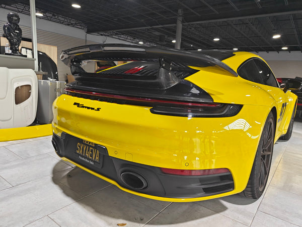Porsche 911 992 992.1 Carrera Base/S/T/4/4S/Targa 4/Targa 4S/GTS 2020 2021 2022 2023 2024 with Aftermarket Parts - V2 Rear Wing Carbon Fiber/FRP from CMST Tuning
