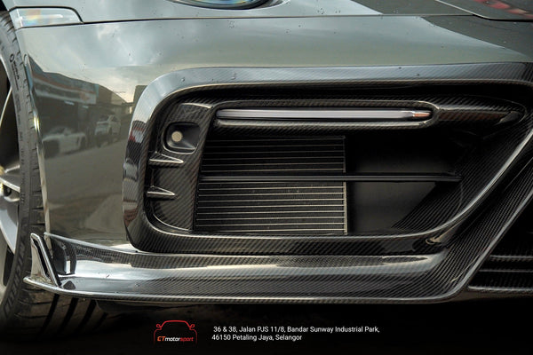 Porsche 992 992.1 Carerra Base/S/T/4/4S/Targa 4/Targa 4S/GTS (Sport Design Aerokit Package only) 2020 2021 2022 2023 2024 with Aftermarket Parts - Front Lip Carbon Fiber / FRP from CMST Tuning