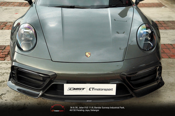 Porsche 992 992.1 Carerra Base/S/T/4/4S/Targa 4/Targa 4S/GTS (Sport Design Aerokit Package only) 2020 2021 2022 2023 2024 with Aftermarket Parts - Front Lip Carbon Fiber / FRP from CMST Tuning