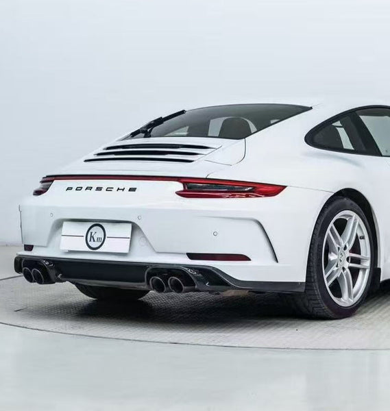 Porsche 991.1 Carrera Base/S/T 2012 2013 2014 2015 2016 (991.1 requires .2 taillights part number: PP18-002) & 991.2 Carrera Base/S/T 2017 2018 2019 with Aftermarket Parts – V1 Style Rear Bumper & Diffuser Dry Pre-preg Carbon Fiber/PP Polypropylene/FRP from CMST Tuning
