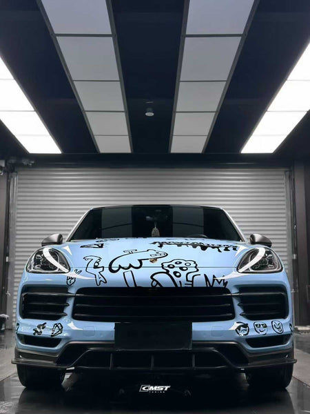 Porsche Cayenne 9Y0 9Y0.1 Base/S 2019-2023 & Cayenne 9Y3 9Y3.1 Base/S 2019-2023 (fitment not suitable for bumpers with sport design package) with Aftermarket Parts - Carbon Fiber & FRP Front Lip from CMST Tuning