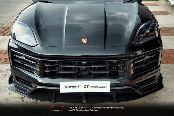 Porsche Cayenne 9Y0 9Y0.2 Base/S/AWD/E-Hybrid 2024-ON & Cayenne 9Y3 9Y3.2 Base/S 2024-ON with Aftermarket Parts -  Front Lip Carbon Fiber / FRP from CMST Tuning