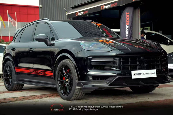 Porsche Cayenne 9Y0 9Y0.2 Base/S/AWD/E-Hybrid 2024-ON & Cayenne 9Y3 9Y3.2 Base/S 2024-ON with Aftermarket Parts -  Front Lip Carbon Fiber / FRP from CMST Tuning