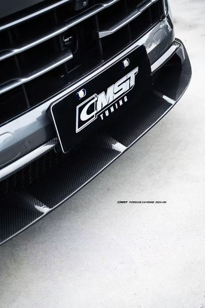 Porsche Cayenne 9Y0 9Y0.2 Base/S/AWD/E-Hybrid 2024-ON & Cayenne 9Y3 9Y3.2 Base/S 2024-ON with Aftermarket Parts - Front Lip Carbon Fiber / FRP from CMST Tuning