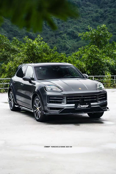 Porsche Cayenne 9Y0 9Y0.1 Base/S/GTS/Turbo/Turbo S 2019 2020 2021 2022 2023 & Cayenne 9Y0 9Y0.2 Base/S/AWD/E-Hybrid/GTS/Turbo/Turbo S 2024-ON & Cayenne 9Y3 9Y3.1 Base/S/GTS/Turbo/Turbo S/Turbo GT 2019 2020 2021 2022 2023 &amp; Cayenne 9Y3 9Y3.2 Base/S/AWD/E-Hybrid/GTS/Turbo/Turbo S/Turbo GT 2024-ON with Aftermarket Parts - Side Skirts Carbon Fiber / FRP from CMST Tuning