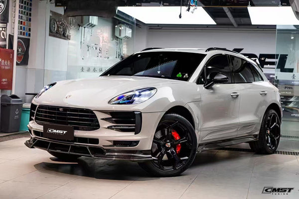 Porsche Macan 95B.2 Base / S 2019 2020 2021 with Aftermarket Parts - Front Lip Carbon Fiber / FRP from CMST Tuning