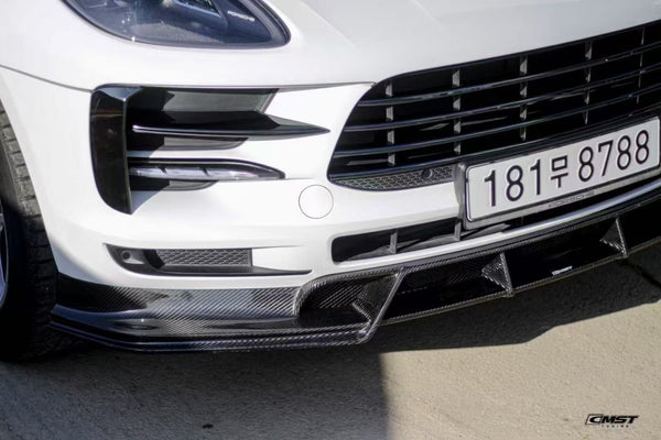Porsche Macan 95B.2 Base / S 2019 2020 2021 with Aftermarket Parts - Front Lip Carbon Fiber / FRP from CMST Tuning