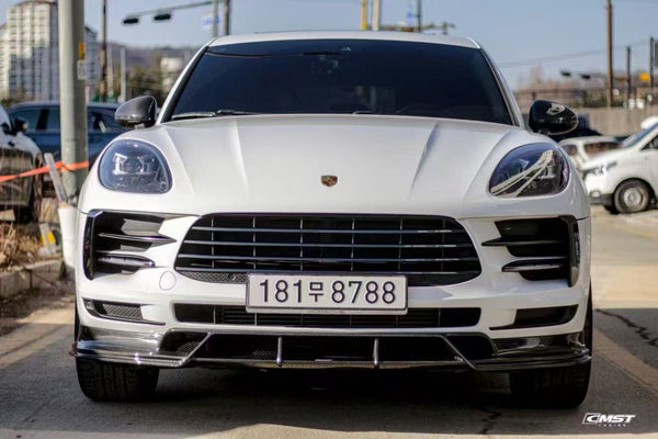 Porsche Macan 95B.2 Base / S 2019 2020 2021 with Aftermarket Parts - Front Lip Carbon Fiber / FRP from CMST Tuning