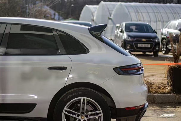 Porsche Macan 95B.1 Base/S/GTS/Sport Edition/Turbo 2016 2017 2018 & Macan 95B.2 Base/S/GTS/Turbo 2019 2020 2021 with Aftermarket Parts - Rear Roof Spoiler Carbon Fiber / FRP from CMST Tuning