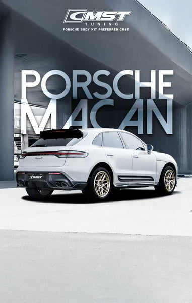 Porsche Macan 95B.3 Base/S/T 2022-2025 with Aftermarket Parts - Rear Roof Spoiler Carbon Fiber / FRP from CMST Tuning