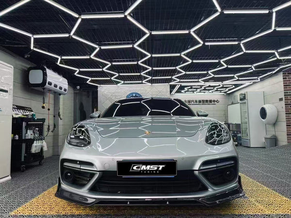 Porsche Panamera 971 971.1 Turbo/Turbo S 2017 2018 2019 2020 & Panamera 971 971.1 RWD/Base/4/4S 2017 2018 2019 2020 with Aftermarket Parts - Front Lip Carbon Fiber / FRP from CMST Tuning
