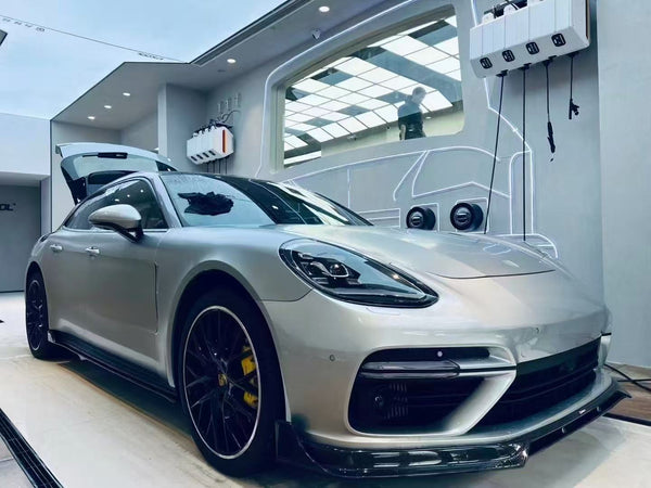 Porsche Panamera 971 971.1 RWD/Base/4/4S/GTS/Turbo/Turbo S 2017 2018 2019 2020 & Panamera 971 971.2 RWD/Base/4/4S/GTS/Turbo/Turbo S 2021 2022 2023 with Aftermarket Parts - Side Skirts Pre-preg Carbon Fiber / FRP from CMST Tuning