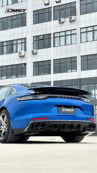 Porsche Panamera 971 971.1 RWD/Base/4/4S/GTS/Turbo/Turbo S 2017 2018 2019 2020 & Panamera 971 971.2 RWD/Base/4/4S/GTS/Turbo/Turbo S 2021 2022 2023 with Aftermarket Parts - V1 Rear Diffuser Pre-preg Carbon Fiber / Vacuumed Carbon Fiber / FRP from CMST Tuning