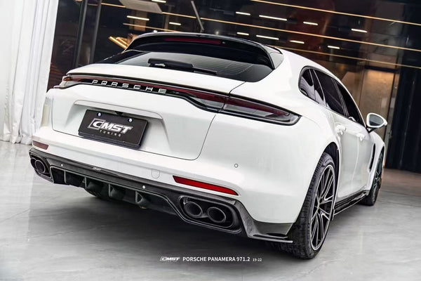 Porsche Panamera 971 971.1 RWD/Base/4/4S/GTS/Turbo/Turbo S 2017 2018 2019 2020 & Panamera 971 971.2 RWD/Base/4/4S/GTS/Turbo/Turbo S 2021 2022 2023 with Aftermarket Parts - Side Skirts Pre-preg Carbon Fiber / FRP from CMST Tuning