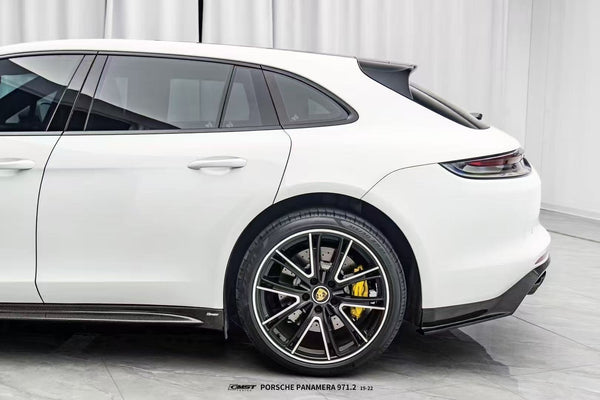 Porsche Panamera 971 971.1 RWD/Base/4/4S/GTS/Turbo/Turbo S 2017 2018 2019 2020 & Panamera 971 971.2 RWD/Base/4/4S/GTS/Turbo/Turbo S 2021 2022 2023 with Aftermarket Parts - Side Skirts Pre-preg Carbon Fiber / FRP from CMST Tuning