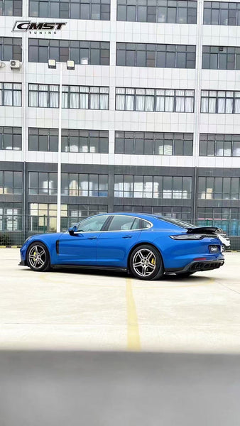 Porsche Panamera 971 971.1 RWD/Base/4/4S/GTS/Turbo/Turbo S 2017 2018 2019 2020 & Panamera 971 971.2 RWD/Base/4/4S/GTS/Turbo/Turbo S 2021 2022 2023 with Aftermarket Parts - V1 Rear Diffuser Pre-preg Carbon Fiber / Vacuumed Carbon Fiber / FRP from CMST Tuning