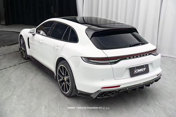 Porsche Panamera 971 971.1 RWD/Base/4/4S/GTS/Turbo/Turbo S 2017 2018 2019 2020 & Panamera 971 971.2 RWD/Base/4/4S/GTS/Turbo/Turbo S 2021 2022 2023 with Aftermarket Parts - V1 Rear Diffuser Pre-preg Carbon Fiber / Vacuumed Carbon Fiber / FRP from CMST Tuning