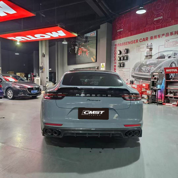Porsche Panamera 971 971.1 RWD/Base/4/4S/GTS/Turbo/Turbo S 2017 2018 2019 2020 & Panamera 971 971.2 RWD/Base/4/4S/GTS/Turbo/Turbo S 2021 2022 2023 with Aftermarket Parts - V1 Rear Diffuser Pre-preg Carbon Fiber / Vacuumed Carbon Fiber / FRP from CMST Tuning