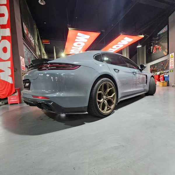 Porsche Panamera 971 971.1 RWD/Base/4/4S/GTS/Turbo/Turbo S 2017 2018 2019 2020 & Panamera 971 971.2 RWD/Base/4/4S/GTS/Turbo/Turbo S 2021 2022 2023 with Aftermarket Parts - Side Skirts Pre-preg Carbon Fiber / FRP from CMST Tuning