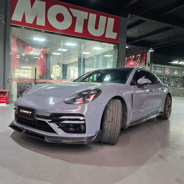 Porsche Panamera 971 971.1 RWD/Base/4/4S/GTS/Turbo/Turbo S 2017 2018 2019 2020 & Panamera 971 971.2 RWD/Base/4/4S/GTS/Turbo/Turbo S 2021 2022 2023 with Aftermarket Parts - Side Skirts Pre-preg Carbon Fiber / FRP from CMST Tuning