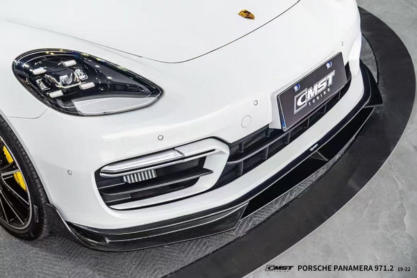 Porsche Panamera 971 971.2 RWD/Base/4/4S 2021-2023 with Aftermarket Parts - Pre-preg Carbon & FRP Front Lip from CMST Tuning