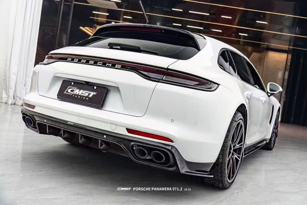 Porsche Panamera 971 971.1 RWD/Base/4/4S/GTS/Turbo/Turbo S 2017 2018 2019 2020 & Panamera 971 971.2 RWD/Base/4/4S/GTS/Turbo/Turbo S 2021 2022 2023 with Aftermarket Parts - V1 Rear Diffuser Pre-preg Carbon Fiber / Vacuumed Carbon Fiber / FRP from CMST Tuning