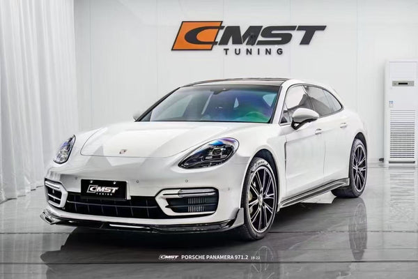 Porsche Panamera 971 971.1 RWD/Base/4/4S/GTS/Turbo/Turbo S 2017-2020 & Panamera 971 971.2 RWD/Base/4/4S/GTS/Turbo/Turbo S 2021-2023 with Aftermarket Parts - V2 Style Pre-preg Carbon & FRP Side Skirts from CMST Tuning