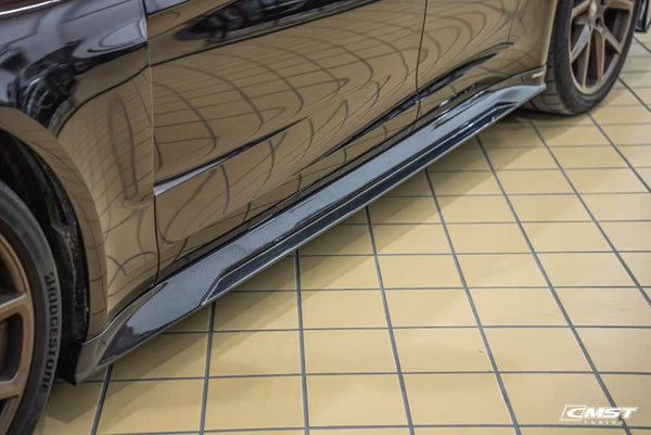 Porsche Panamera 976 Base 4 4S E-Hybird GTS Turbo 2024 with Aftermarket Parts - Side Skirts Pre-preg Carbon Fiber / FRP from CMST Tuning