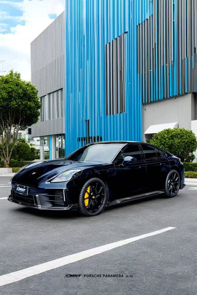 Porsche Panamera 976 Base 4 4S E-Hybird 2024 with Aftermarket Parts - Front Canards Pre-preg Carbon Fiber / FRP from CMST Tuning